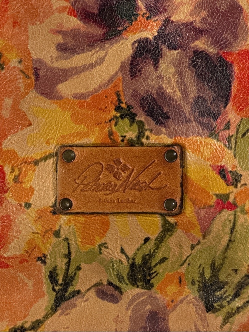Patricia Nash Benvenuto Tote Studded Floral Leather Spring Multi Large - Picture 8 of 15